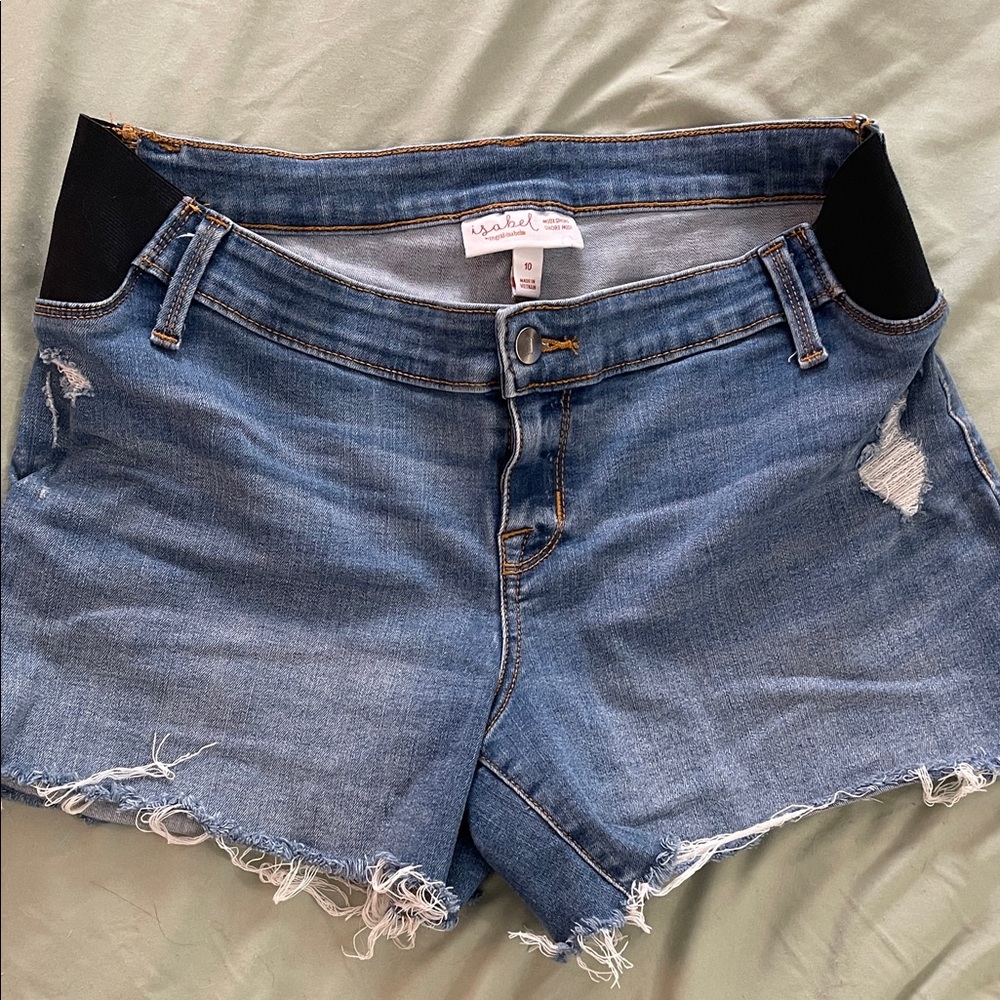 Isabel Maternity by Ingrid & Isabel Light Blue Jean Shorts